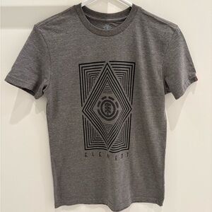 ELEMENT - Boys Heather Grey and Black Short Sleeve Tee with Geometric Design
